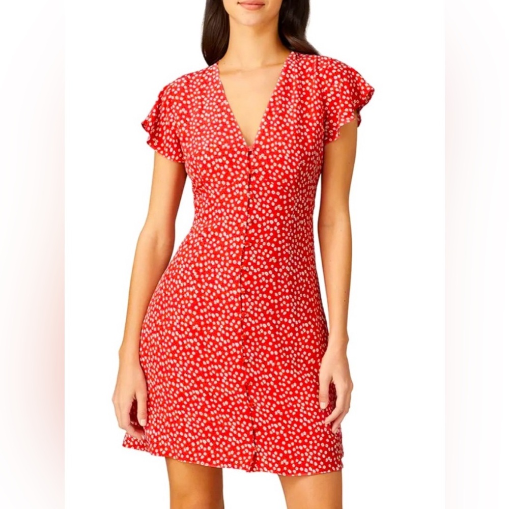 Rails Helena Floral Minidress. Carmine Daisies Size Large in excellent condition